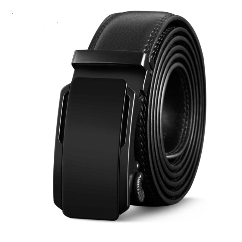 Automatic Adjustable Ratchet Belt Genuine PU Leather Without Holes