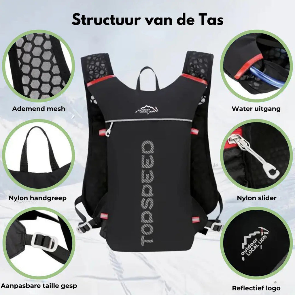 Hydration Backpack 5L with 2L Water Bladder and Bottles Lightweight Water Pack
