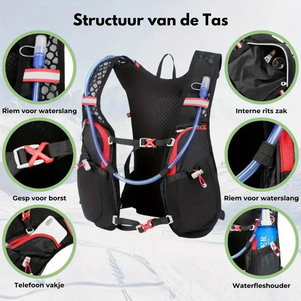 Hydration Backpack 5L with 2L Water Bladder and Bottles Lightweight Water Pack