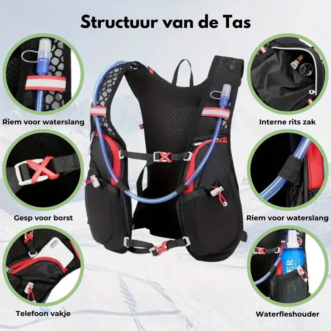Hydration Backpack 5L with 2L Water Bladder and Bottles Lightweight Water Pack