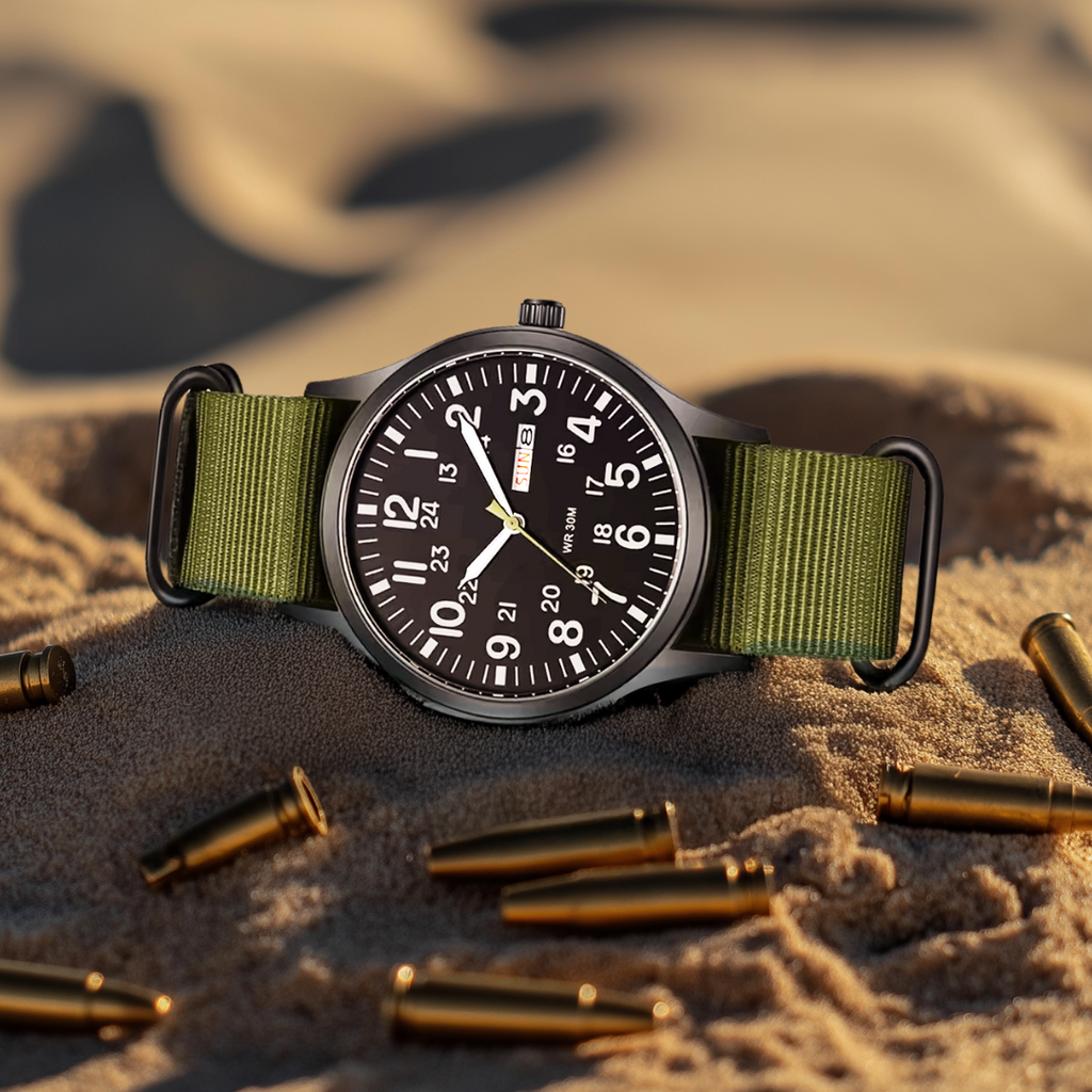 Men's Outdoor Watch Circular Stainless Steel Case Sapphire Glass Waterproof