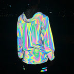 Men's Reflective Windproof Water-Repellent Bike Jacket with Hood and Pockets