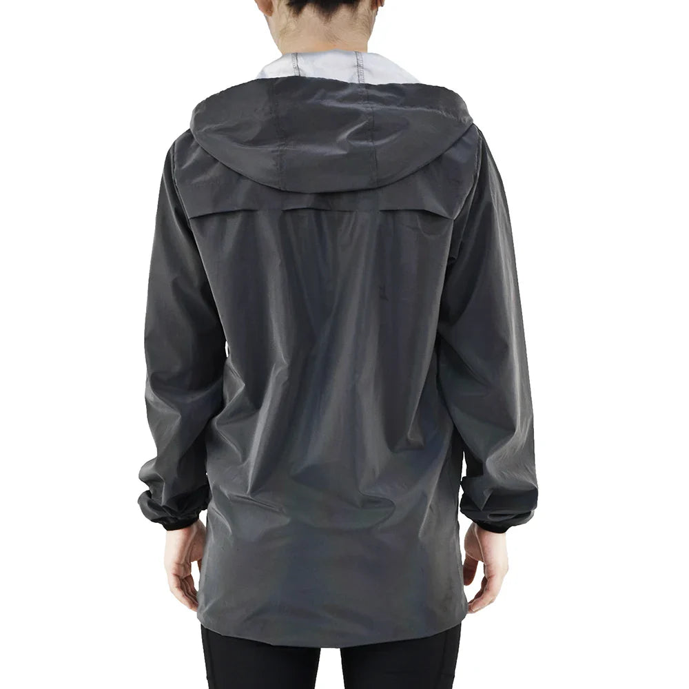 Men's Reflective Windproof Water-Repellent Bike Jacket with Hood and Pockets