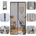 Magnetic Door Screen Curtain with Automatic Closure and Mesh Insect Screen