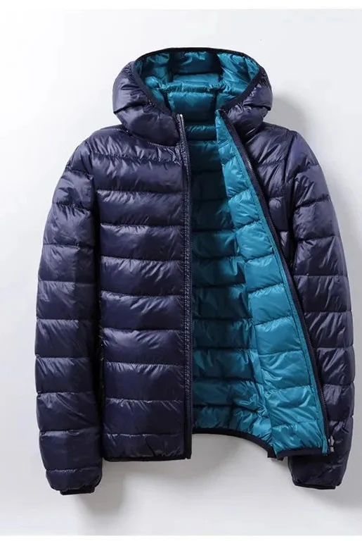 Men’s Lightweight Down Jacket Packable Puffer Coat Zip-Up