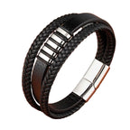 Leather Men's Bracelet Circular Leather Bracelet for Men