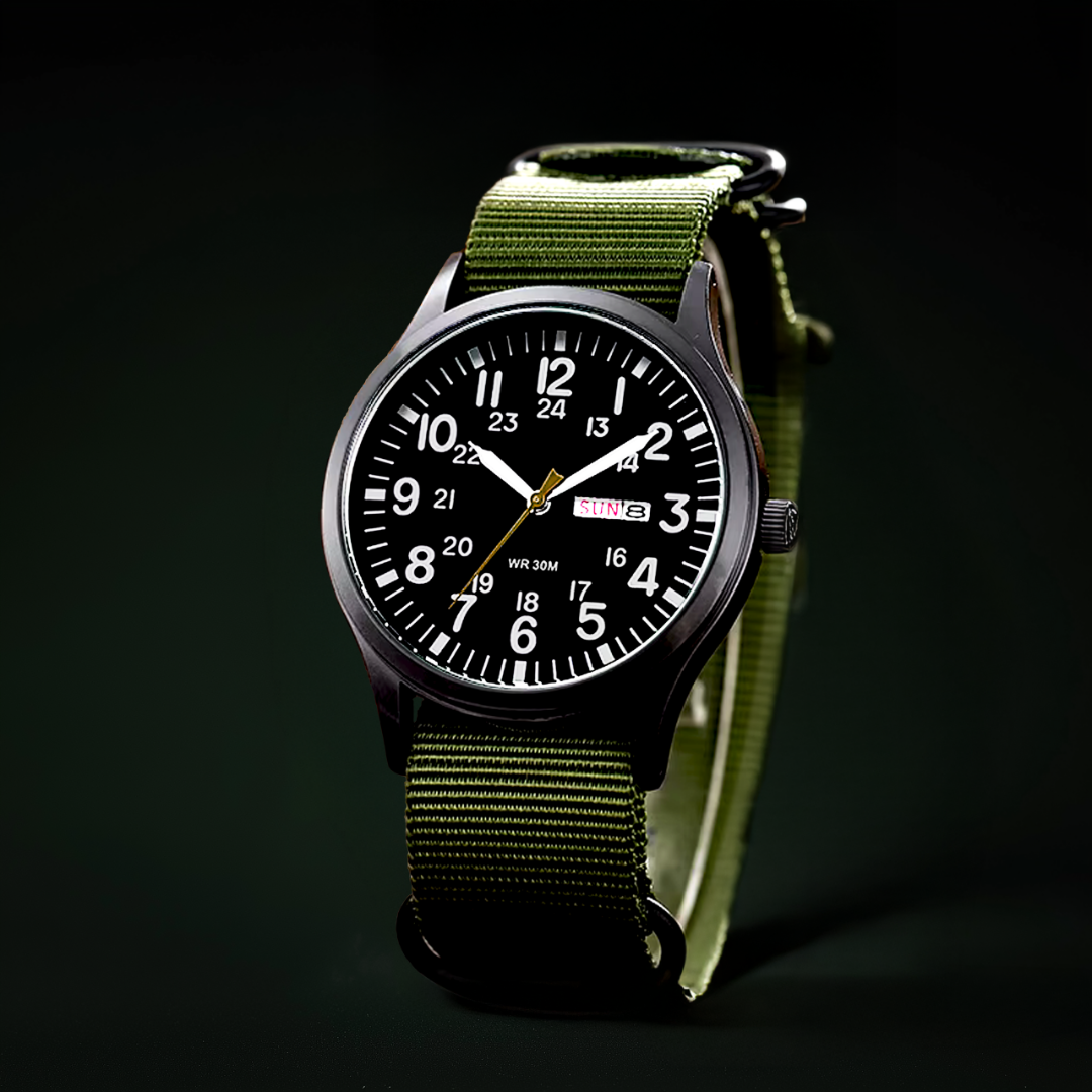 Men's Outdoor Watch Circular Stainless Steel Case Sapphire Glass Waterproof