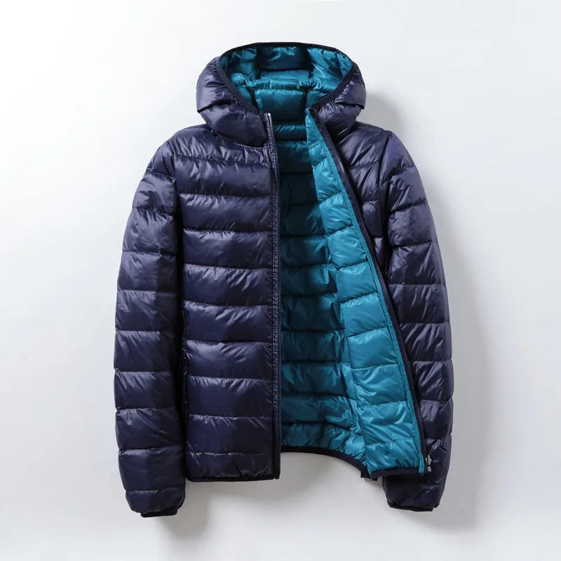 Men’s Lightweight Down Jacket Packable Puffer Coat Zip-Up