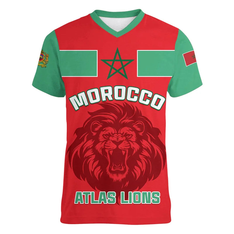 Morocco Football Shirt V Neck Supporter Jersey