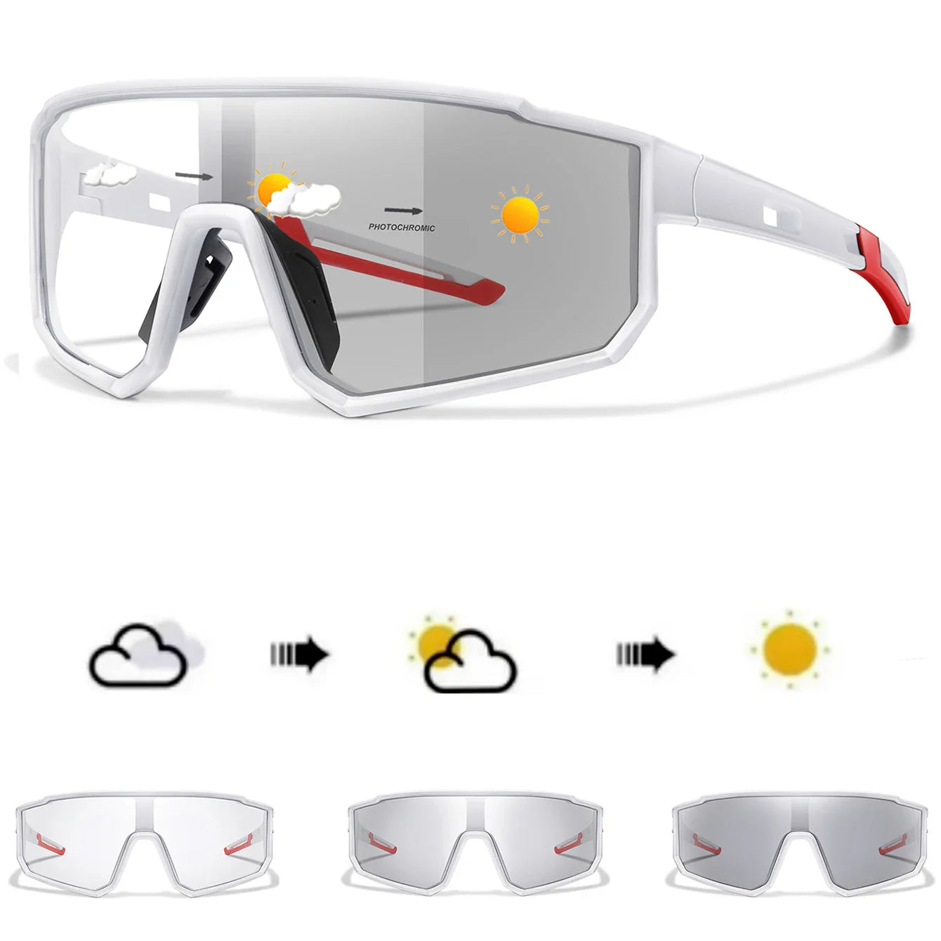 Sport Sunglasses Photochromic UV Protection Lightweight Frame