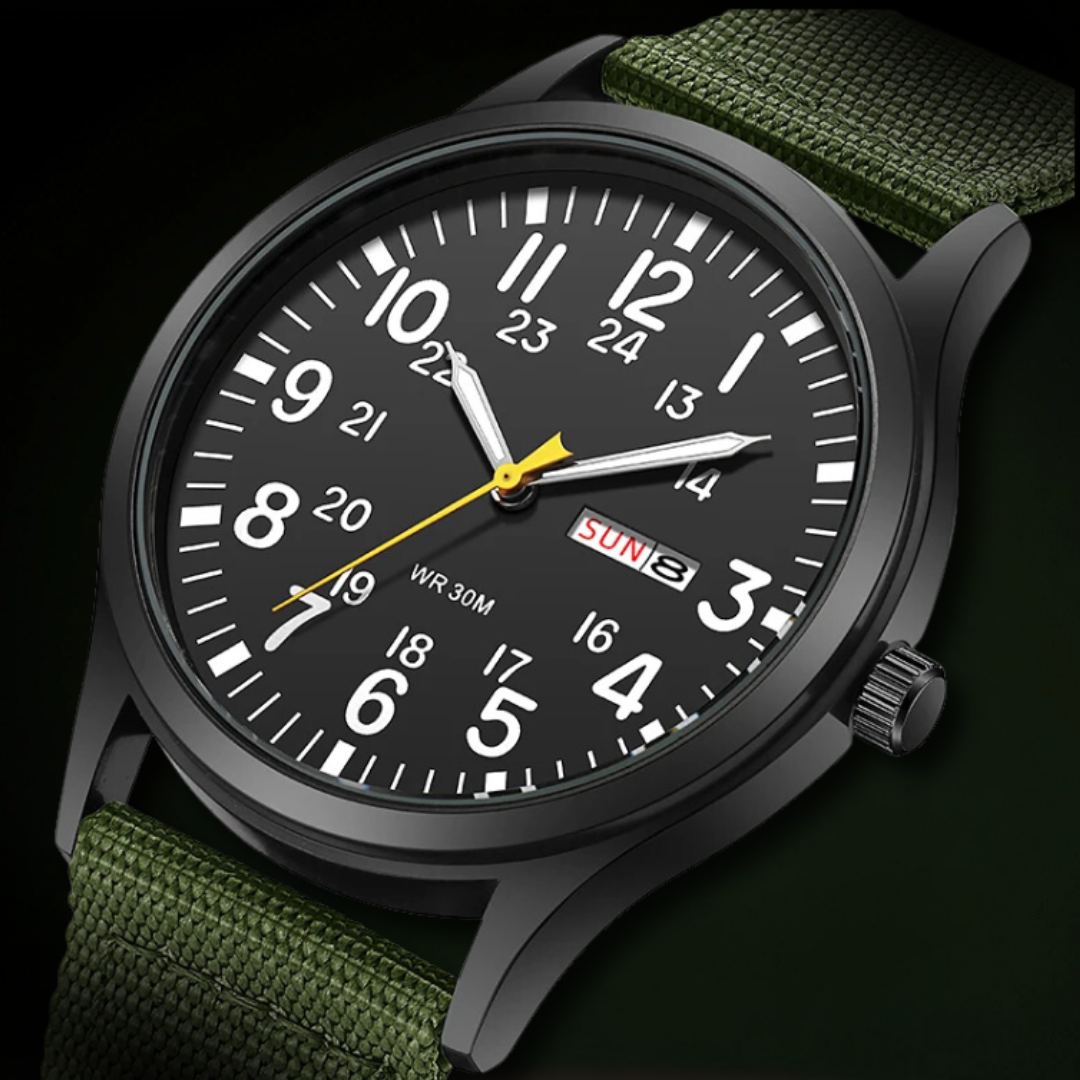 Men's Outdoor Watch Circular Stainless Steel Case Sapphire Glass Waterproof