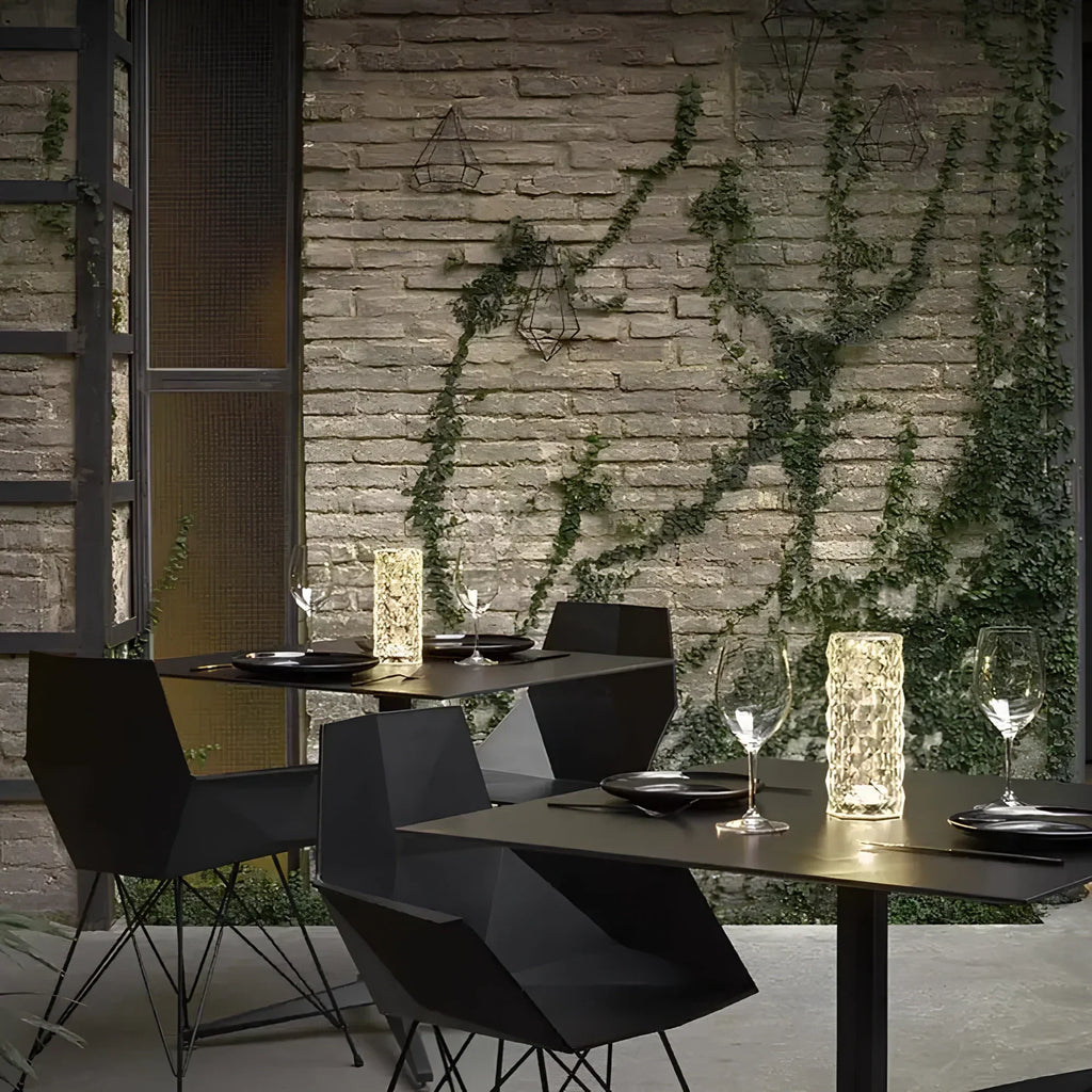 Crystal Table Lamp Touch Control Dimmable Rechargeable LED Light