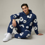 Men's Tracksuit Set with Floral Print Jacket and Pants