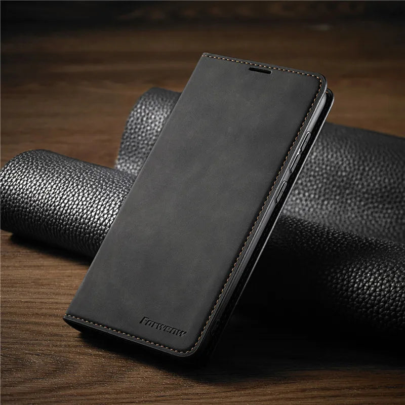 iPhone Bookcase Phone Case with Card Slots Magnetic Closure Stand