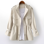 Women’s Lightweight Trench Coat Jacket with Adjustable Waist Fit