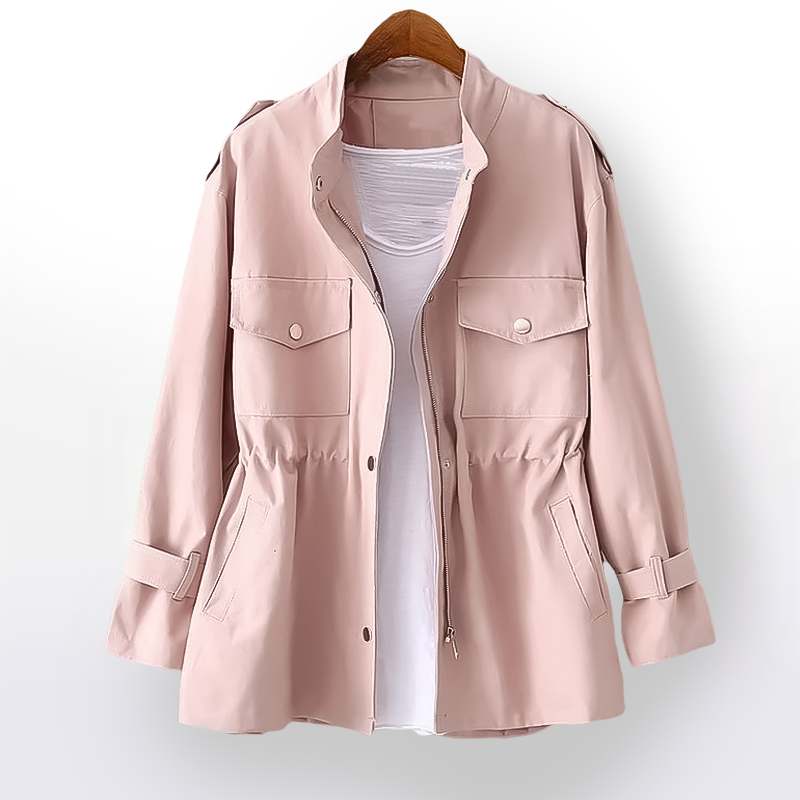 Women’s Lightweight Trench Coat Jacket with Adjustable Waist Fit