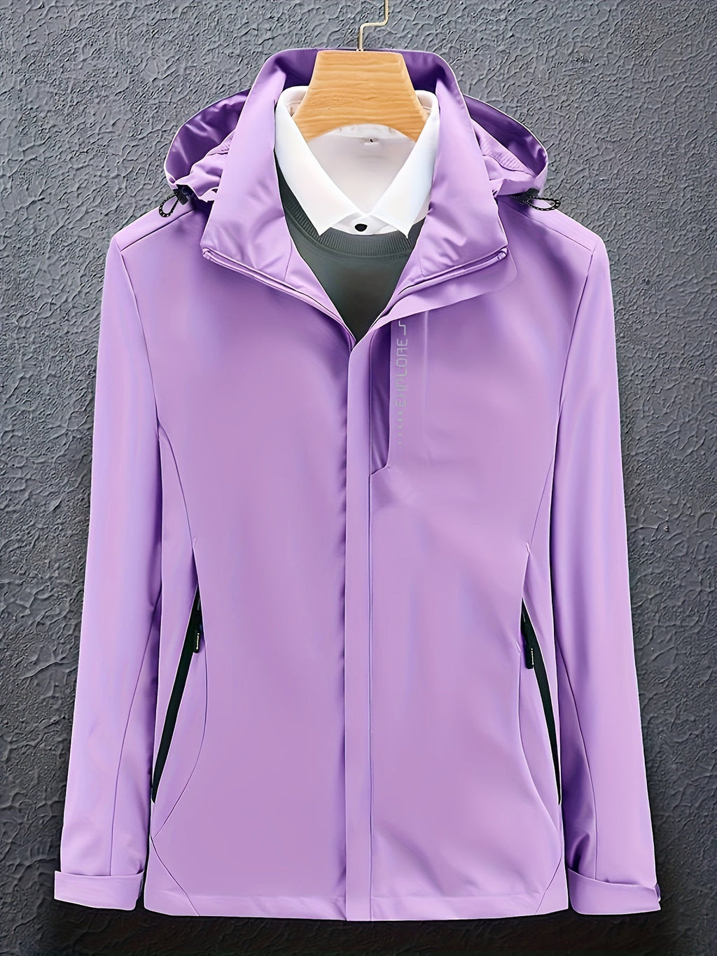 Women’s Hooded Windbreaker Jacket Lightweight Zip-Up Outdoor Coat