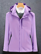 Women’s Hooded Windbreaker Jacket Lightweight Zip-Up Outdoor Coat