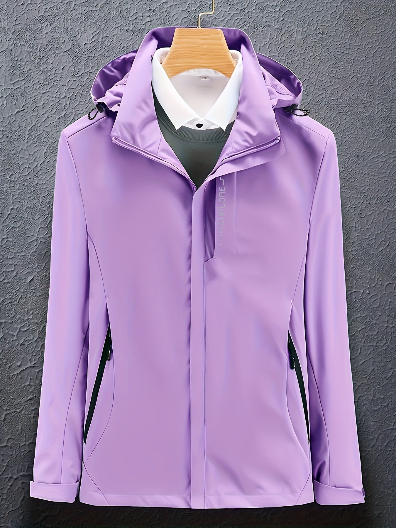 Women’s Hooded Windbreaker Jacket Lightweight Zip-Up Outdoor Coat