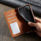 iPhone Bookcase Phone Case with Card Slots Magnetic Closure Stand