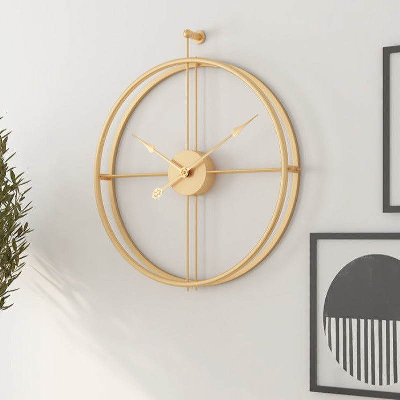 Large Gold Metal Wall Clock