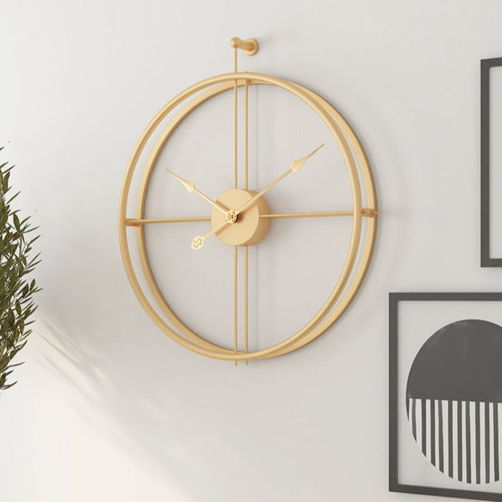 Large Circular Metal Wall Clock