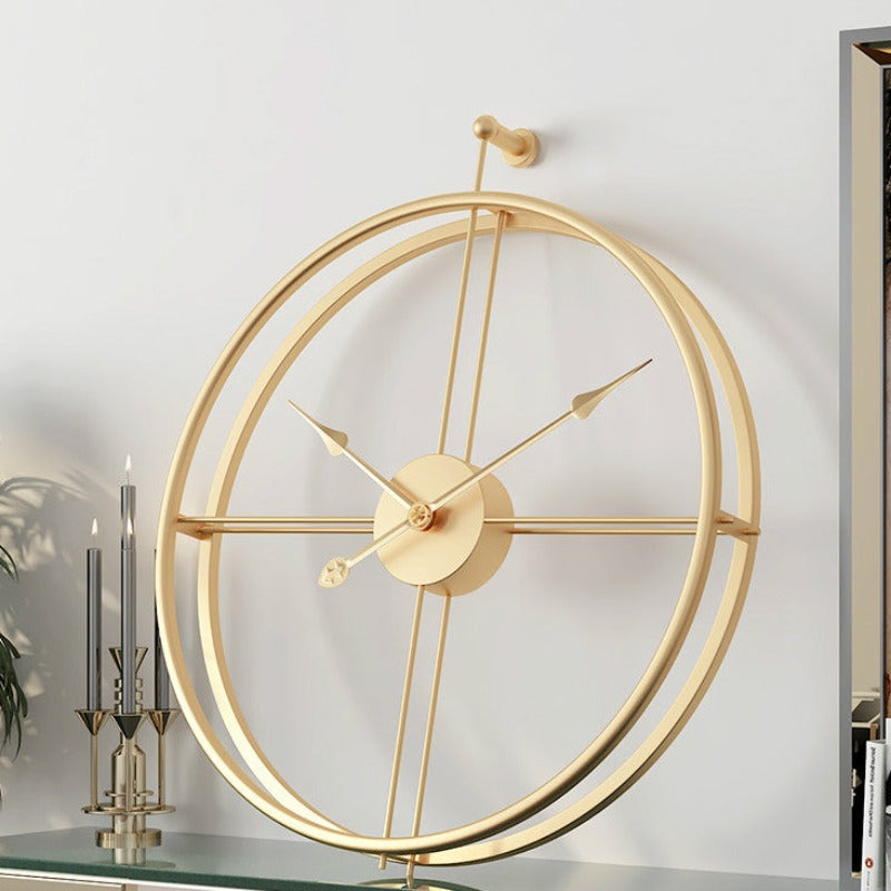 Large Gold Metal Wall Clock