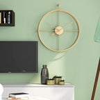 Large Gold Metal Wall Clock
