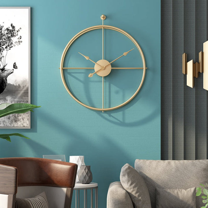 Large Circular Metal Wall Clock
