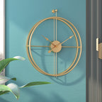 Large Gold Metal Wall Clock