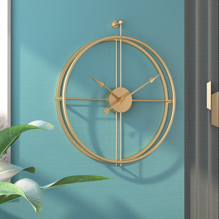 Large Circular Metal Wall Clock