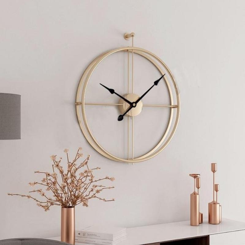 Large Gold Metal Wall Clock
