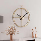 Large Gold Metal Wall Clock