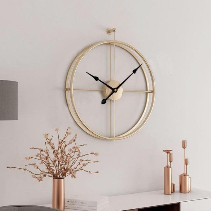 Large Circular Metal Wall Clock