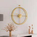 Large Gold Metal Wall Clock