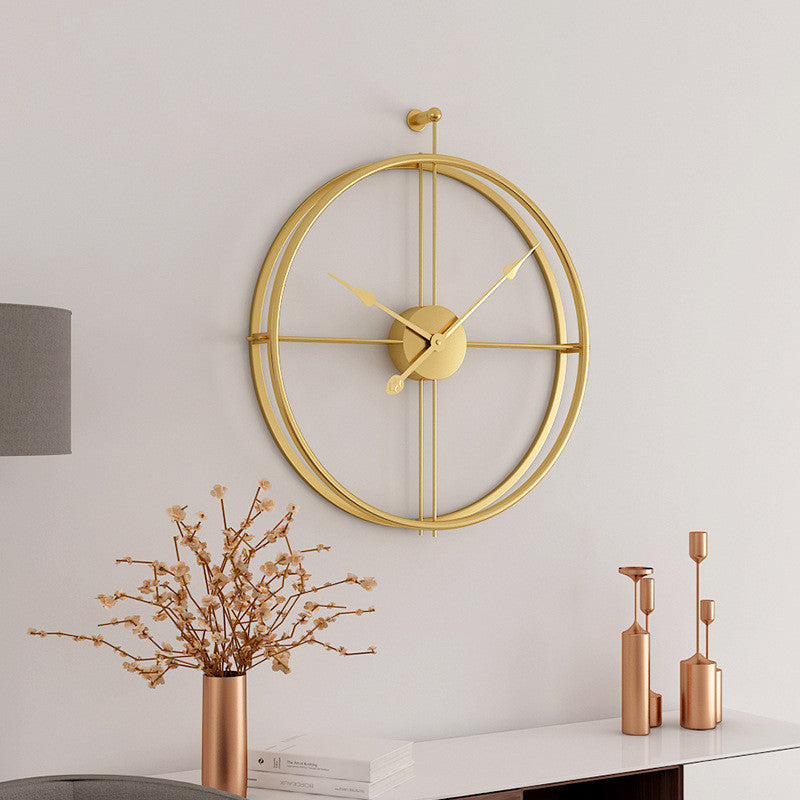 Large Gold Metal Wall Clock