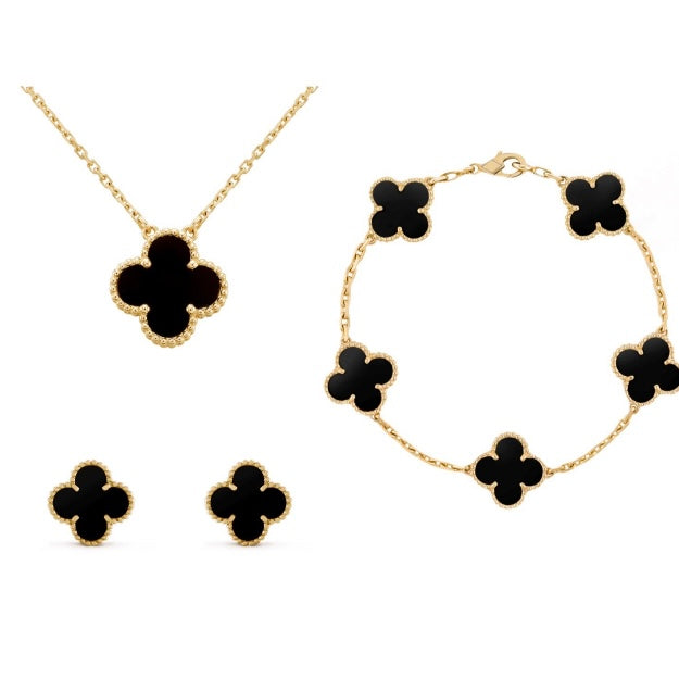 Clover Shape Jewelry Set Necklace and Earrings Jewelry Set