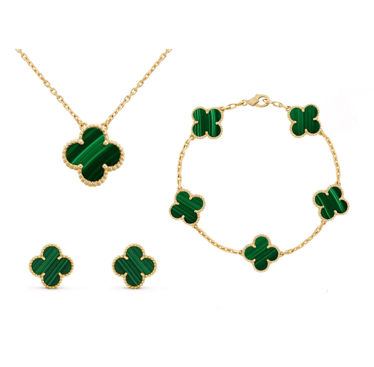 Clover Shape Jewelry Set Necklace and Earrings Jewelry Set