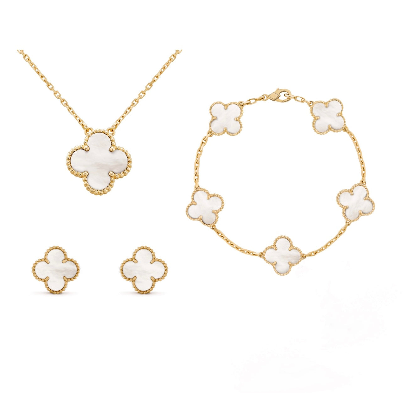 Clover Shape Jewelry Set Necklace and Earrings Jewelry Set