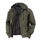 Men’s Hooded Winter Jacket Casual Zip-Up Coat with Pockets