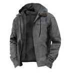 Men’s Hooded Winter Jacket Casual Zip-Up Coat with Pockets