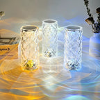 Crystal Table Lamp Touch Control Dimmable Rechargeable LED Light