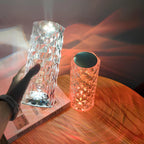 Crystal Table Lamp Touch Control Dimmable Rechargeable LED Light