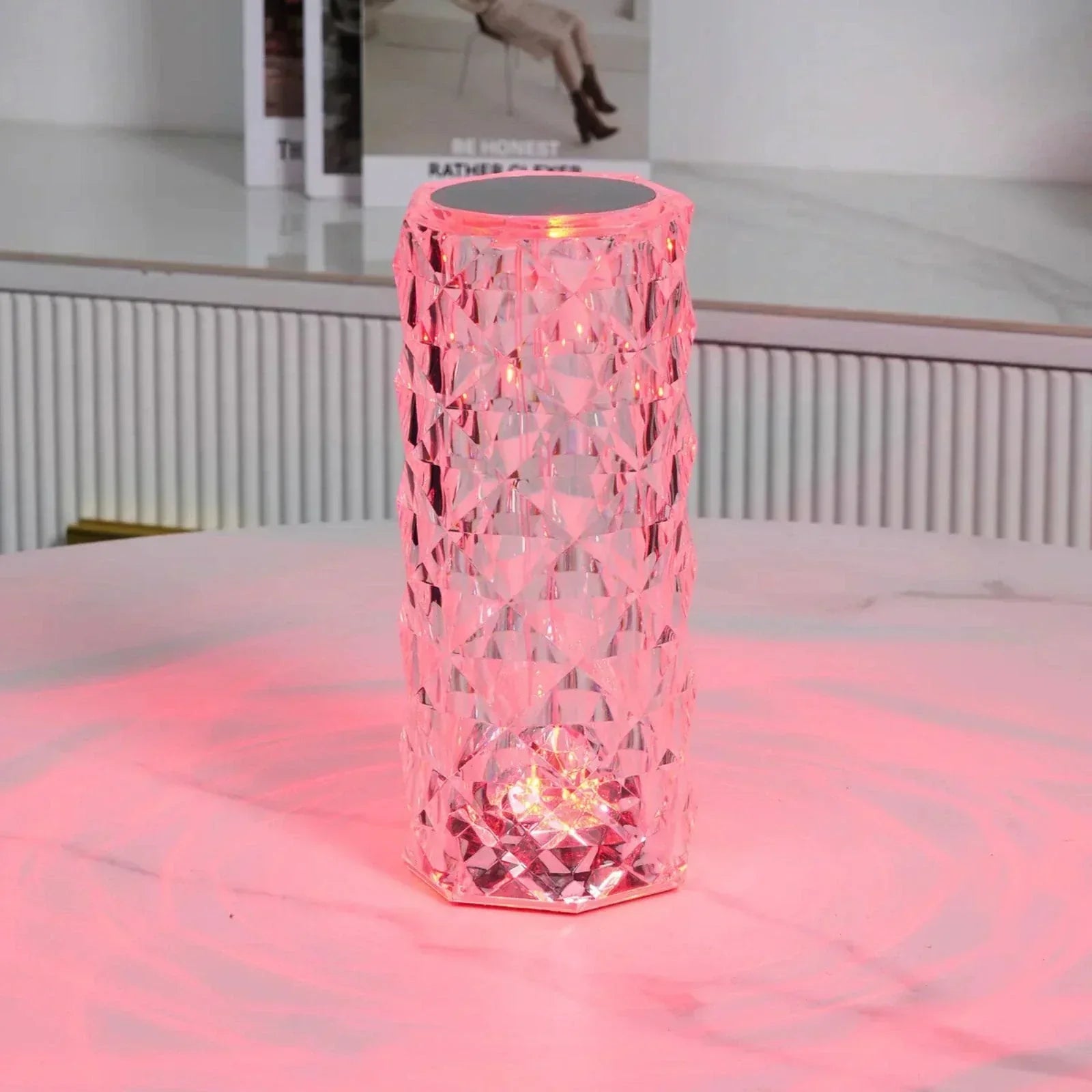 Crystal Table Lamp Touch Control Dimmable Rechargeable LED Light