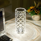 Crystal Table Lamp Touch Control Dimmable Rechargeable LED Light