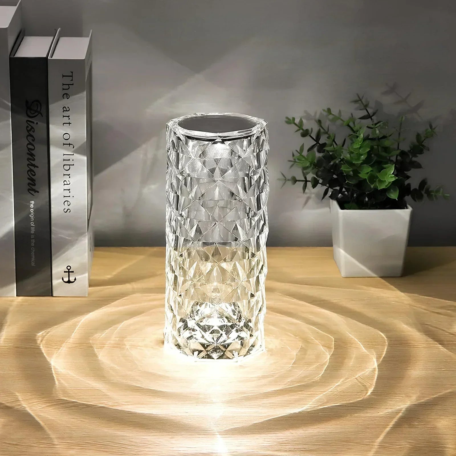 Crystal Table Lamp Touch Control Dimmable Rechargeable LED Light