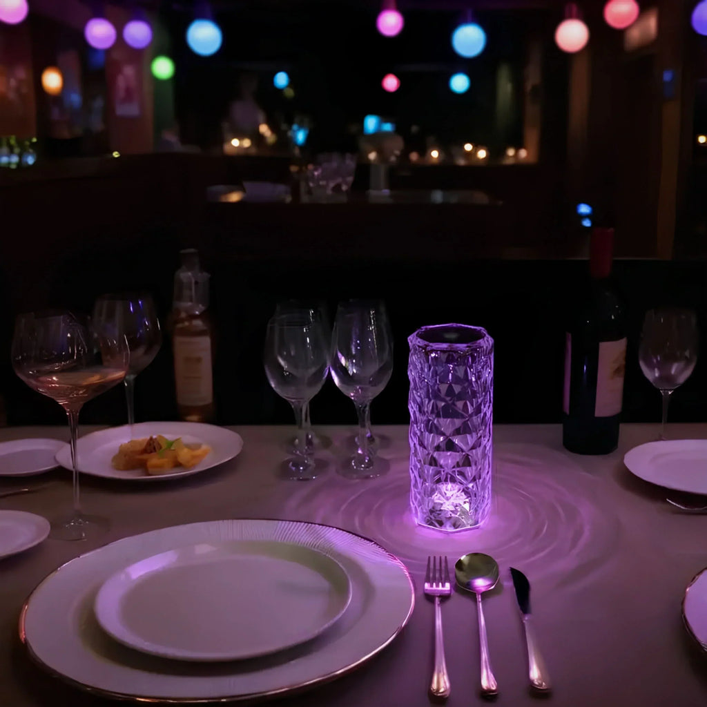 Crystal Table Lamp Touch Control Dimmable Rechargeable LED Light