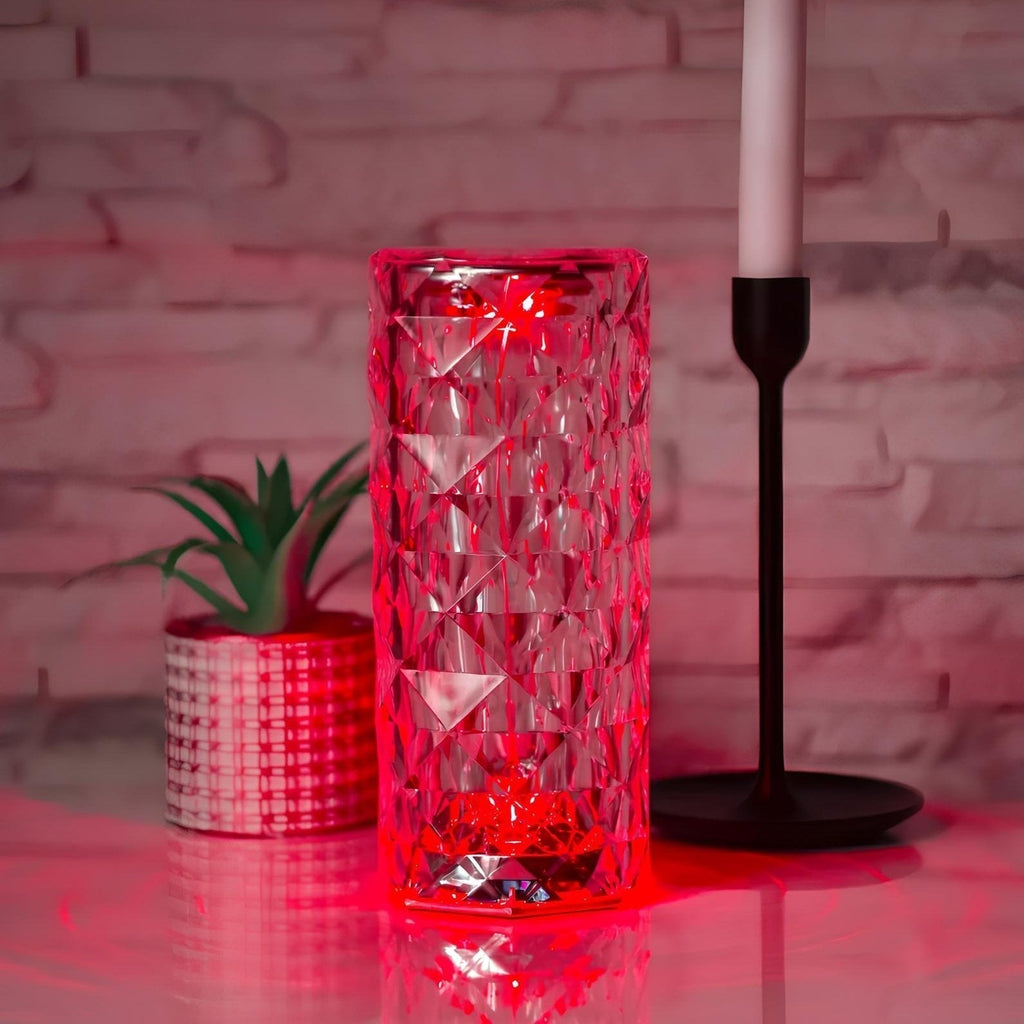 Crystal Table Lamp Touch Control Dimmable Rechargeable LED Light