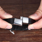 Leather Men's Bracelet Circular Leather Bracelet for Men
