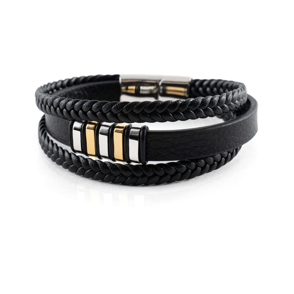 Leather Men's Bracelet Circular Leather Bracelet for Men